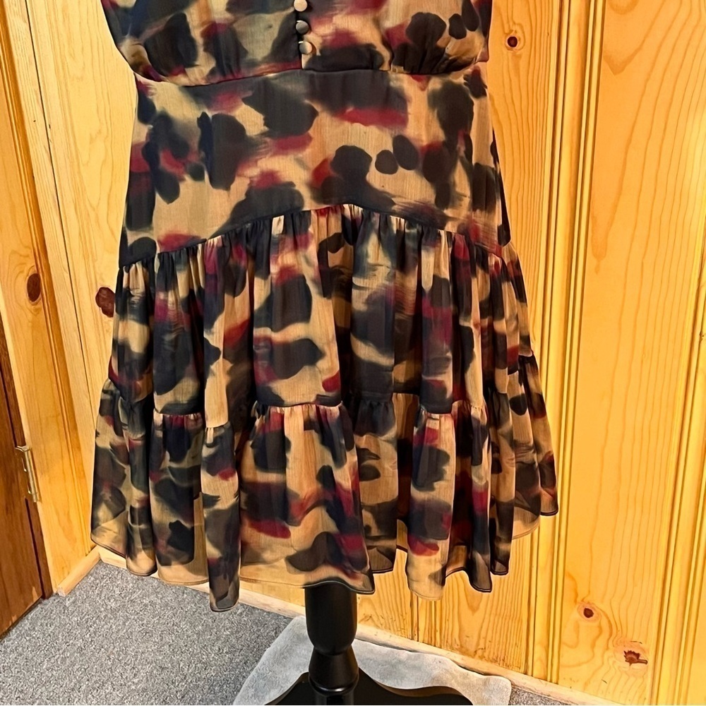 Ted Baker Elvinia Animal Print Button Up Mini Dress Sz-4 - Picture 3 of 9